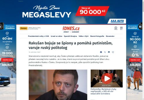 Rakušan bojuje se špiony a pomáhá putinistům, varuje ruský politolog